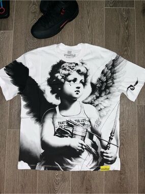 "That's A Awful Lot of Cough Syrup" Graphic Tee by Desto Dubb - White & Black